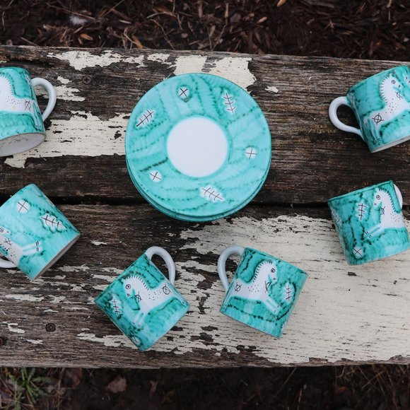 Vintage Other - Vintage Italia Bitossi Hand Painted Tea Set